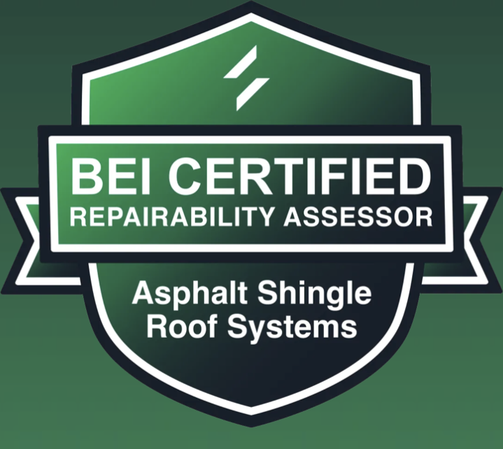 BEI Certified Repairability Assessor &mdash; Asphalt Shingle Roof Systems